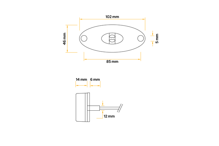 ASPÖCK FLATPOINT II LED-markeringslampe, hvit, universal