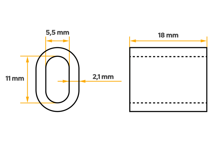 Aluminiumskobling for DROMET ZLA.5-tau, hylse for 5 mm tau
