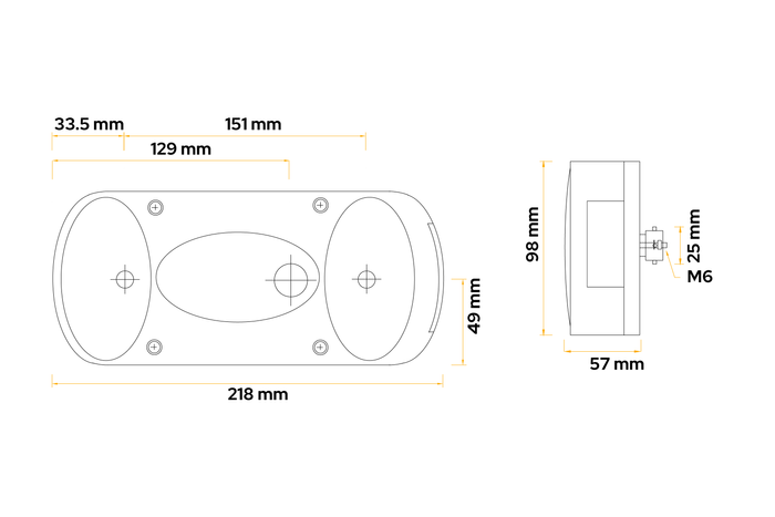 ASPÖCK Midipoint II baklykt, 4 universalfunksjoner