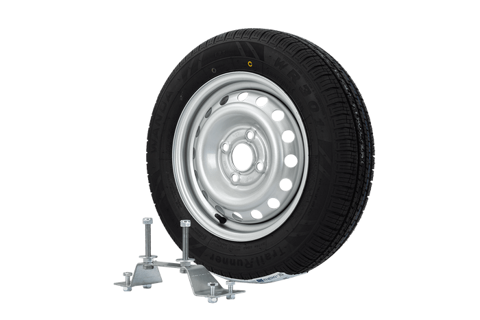 Reservehjul for tilhenger med brakett DEKK WANDA 155/70 R13 79N FELGTRAILER TOPP 4Jx13"H2 4x100 ET:30