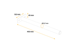 Rett rør for montering av DOMAR D51100-skjermen, brakettdiameter 33 mm, lengde 450 mm