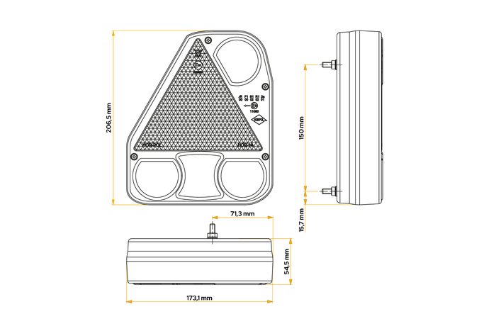 HORPOL LZD776 LED-baklys 5 funksjoner igjen