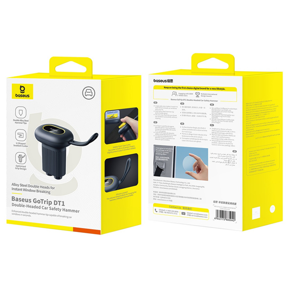 BASEUS GoTrip DT1 2-i-1 sikkerhetshammer for vinduer, redningskniv for sikkerhetsbelter