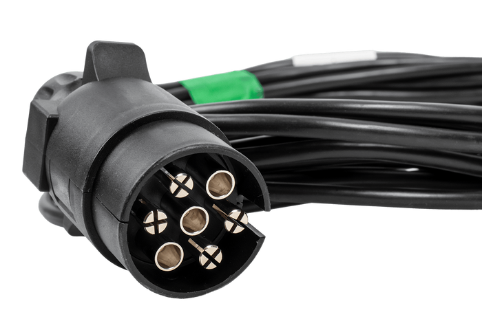 ASPÖCK 58-1022-087 elektrisk installasjon tilhengerledning 4,5 m 7PIN-plugg bajonetter 2x5PIN