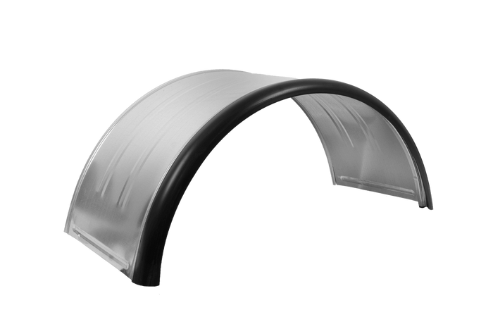 Dobbelskjerm for tilhenger 15-16" DOMAR DK7115 hjulbue 880/400mm metall med gummikant