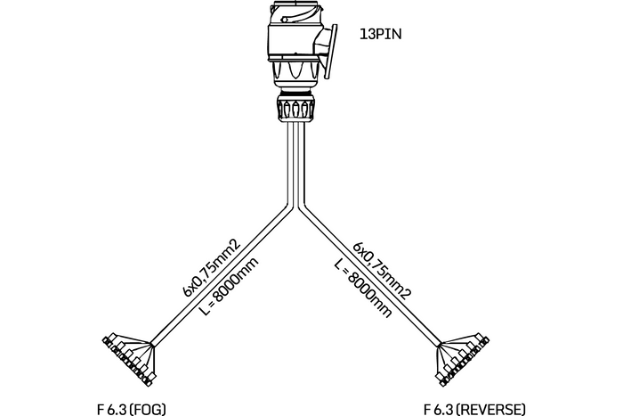 MANTES elektrisk installasjon tilhenger bergingsbil sele 8 m 13 PIN-plugg 6.3 kontakter