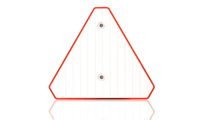 WAŚ røde varseltrekanter, 150 mm, sett, 4x reflekser