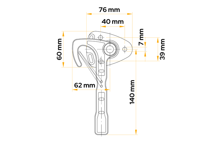 Høyre sidekrok WINTERHOFF WV 10-R tilhenger sidekroklukking