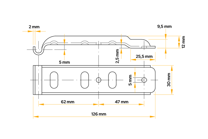 UNITRAILER Z-02/BVG 10-B sidefesteholder for tilhengerfeste