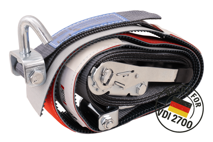 HEFFA CARLINE 130 bergingsbil transportbelte hjulsikringsbelte 5m/50mm/5t VDI 2700
