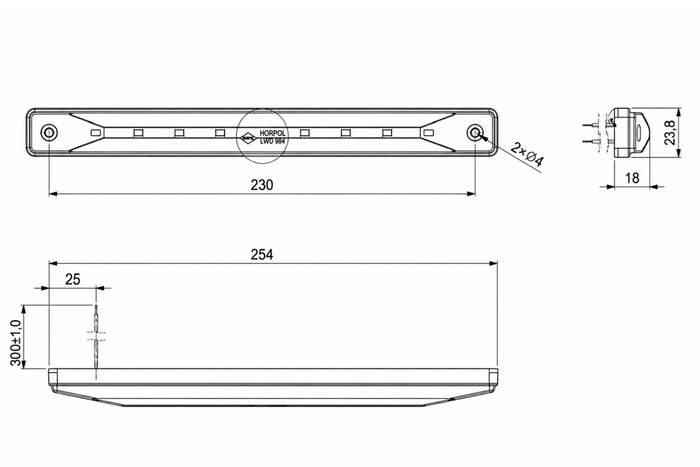 HORPOL LWD984 LED 200lm innvendig billampe