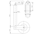 WINTERHOFF ST60-V-255SB støttehjul 400 kg 60 mm 525-755 mm