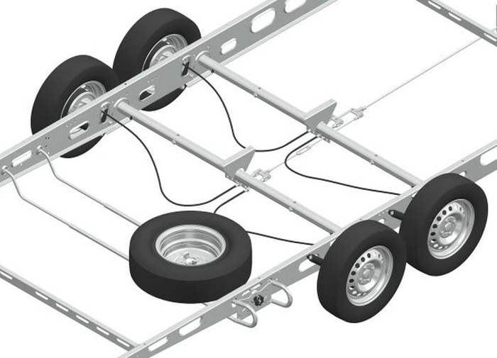 KNOTT reservehjulsholder hjulstøtte for campingvogner 1475-1850mm