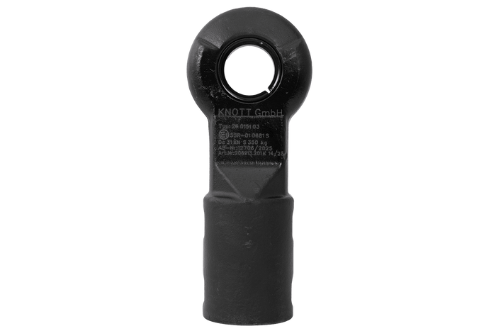 KNOTT KK6220S øyefeste for 3500 kg tilhenger med 60 mm rørformet dragstang