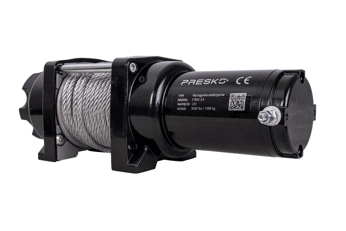 Elektrisk vinsj for PRESKO T-REX 3.5 12V 1590kg tilhenger med 12m stålkabel