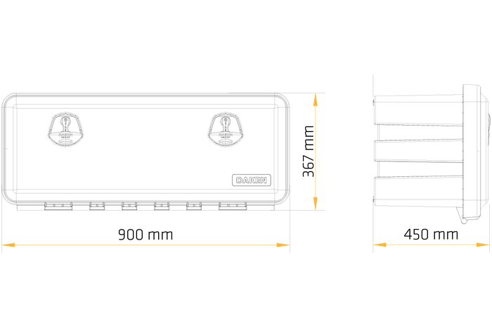 DAKEN 81110 JUST verktøykasse 900x367x450mm 90l