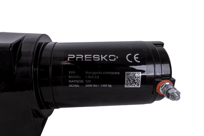 Elektrisk vinsj for tilhenger PRESKO T-REX 3.0 12V 1360kg med 11m stålkabel