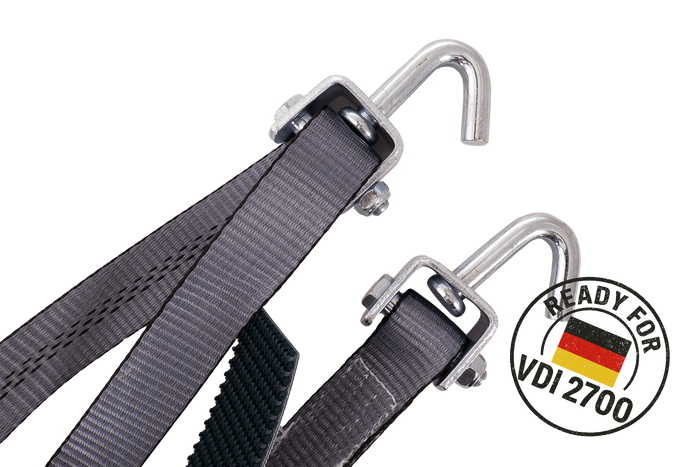 HEFFA CARLINE 130 bergingsbil transportbelte hjulsikringsbelte 2,8m/35mm/3t VDI 2700