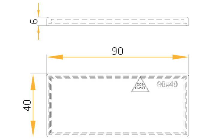 Rød 90x40 mm refleks med selvklebende tape