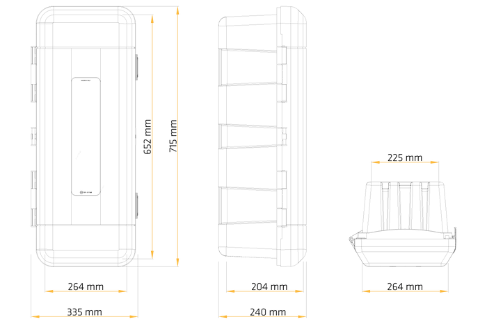 Brannslukningsboks 6/9kg DAKEN 82130 REGON 715x335x240mm rød