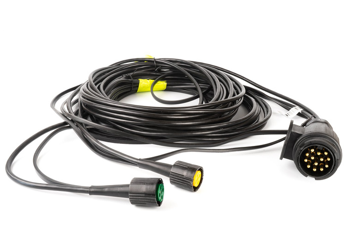 Kabel for tilhenger 13 pin 7 m - 13 pin plugg, 5 pin bajonett mantes