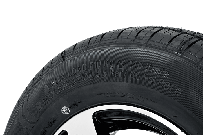 Forsterket hjul for tilhenger DEKK KENDA 165/80 R13C 96/94N ALU FELG STARCO polert 5Jx13"H2 4X100 ET:30