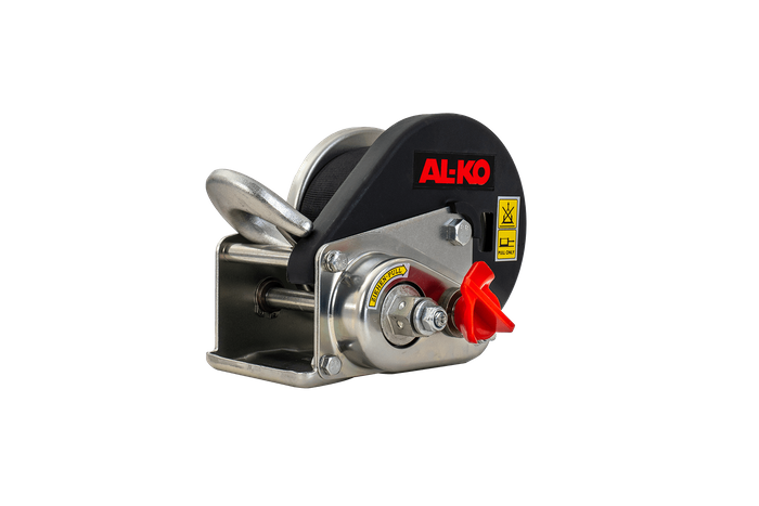 Vinsj, håndvinsj for AL-KO trekkbilhenger 450kg med 6m belte, brems og automatisk avvikling