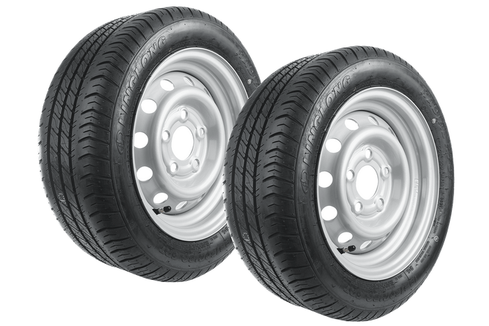 Sett med to forsterkede hjul for tilhenger DEKK LINGLONG 195/50 R13C 104/101N FELG UNITRAILER 5.5Jx13"H2 5x112 ET:30