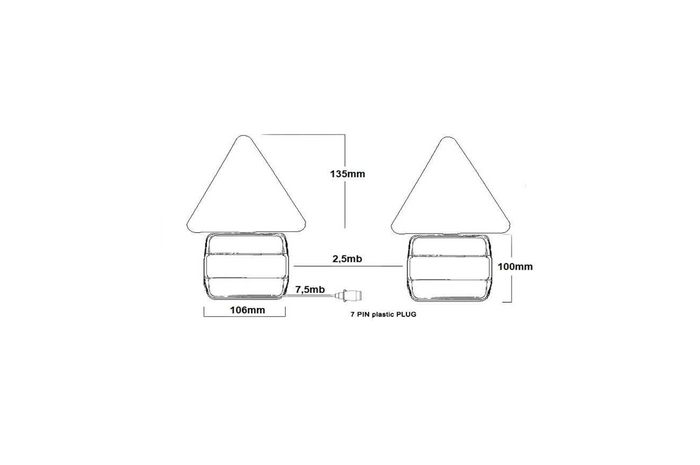 KAMAR L1070-Z baklys 4 funksjoner venstre + høyre med magnet