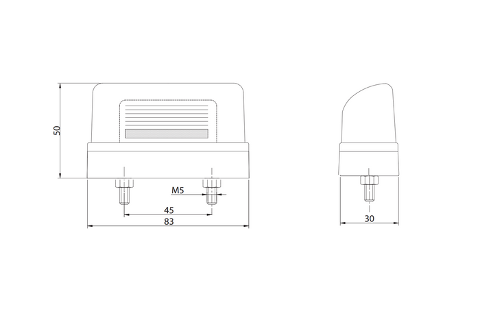 FRISTOM FT-022 bilskiltlys på høy base