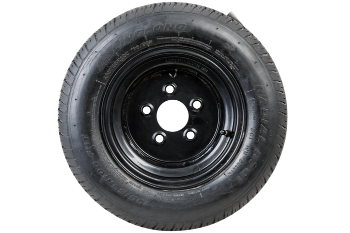 OUTLET Forsterket hjul for tilhenger LINGLONG DEKK 195/55 R10C 98/96N UNITRAILER FELG svart 6Jx10" 5x112 ET:-4