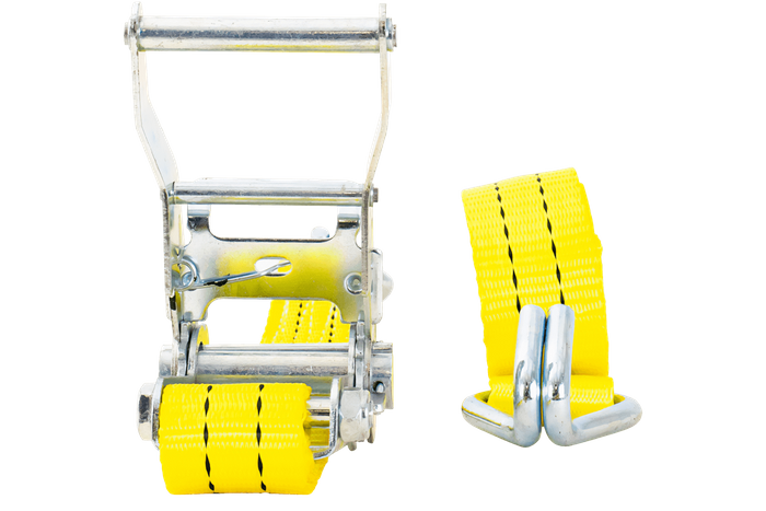 Sett med fire UNITRAILER 4m/35mm/2t gule transportbelter med strammer