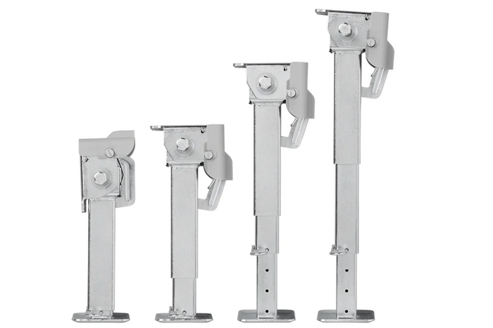 Sett med to uttrekkbare støtter med sveiv og ProPlus 361500-feste for 1000 kg flatbed-tilhenger 290–460 mm