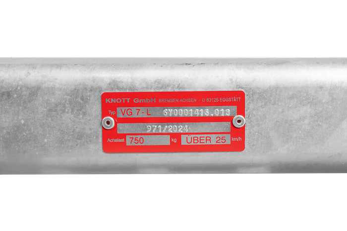KNOTT VG7-L ubremset aksel for tilhenger 750kg 1070mm 1370mm 4x100