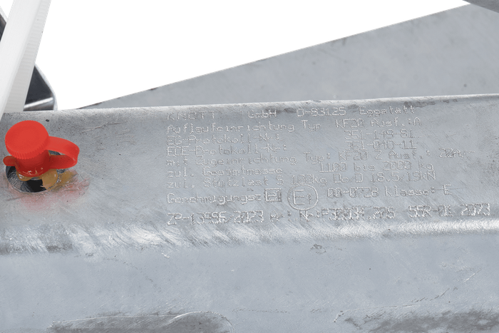 KNOTT KF20A påløpsanordning med K20B tilhengerfeste for en 2000 kg tilhenger med V-type drag