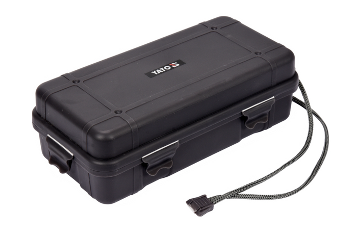 YATO YT-085609 LED 900lm multifunksjonslommelykt, powerbank, flaskeåpner, nødhammer