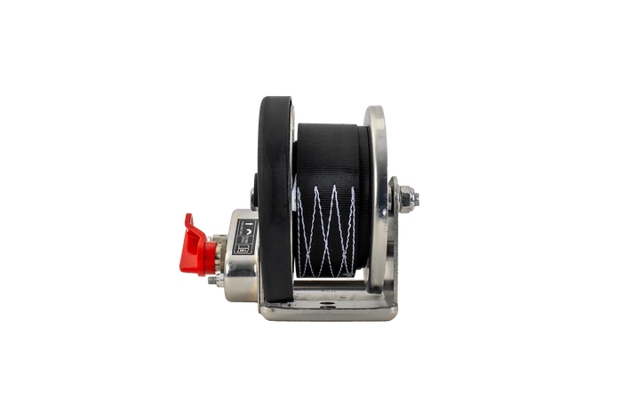 Vinsj, håndvinsj for AL-KO trekkbilhenger 450kg med 6m belte, brems og automatisk avvikling