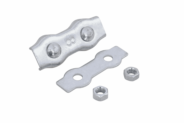 DROMET ZLS.8 dobbel sadeltauklemme for 8 mm tau
