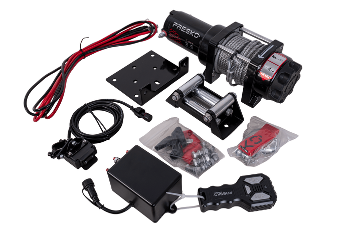 Elektrisk vinsj for PRESKO T-REX 3.5 12V 1590kg tilhenger med 12m stålkabel