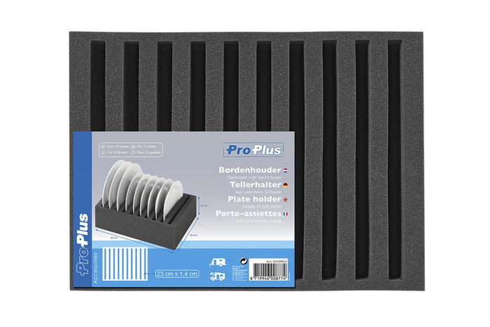 ProPlus 761472PMV01 Tallerkenstativ til campingvogn, skumstativ for 10 tallerkener