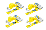 Sett med fire UNITRAILER 4m/35mm/2t gule transportbelter med strammer