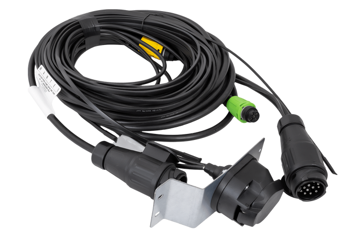 MANTES elektrisk installasjon, båthengerledningsnett, 11,67 m, 13-pins plugg, 2x 5-pins bajonetter