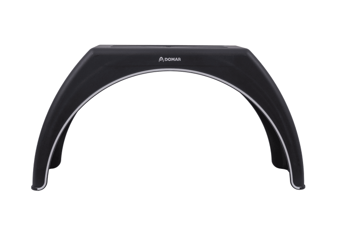 Tilhengerskjerm 15-17,5" DOMAR DK3112 flat hjulbue 950/280 mm med hvite detaljer