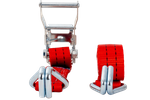Sett med fire UNITRAILER 6m/35mm/2t røde transportbelter med strammer