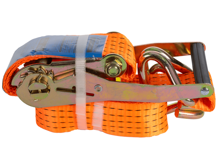 Sett med fire UNITRAILER 3m/50mm/5t oransje transportbelter med strammer