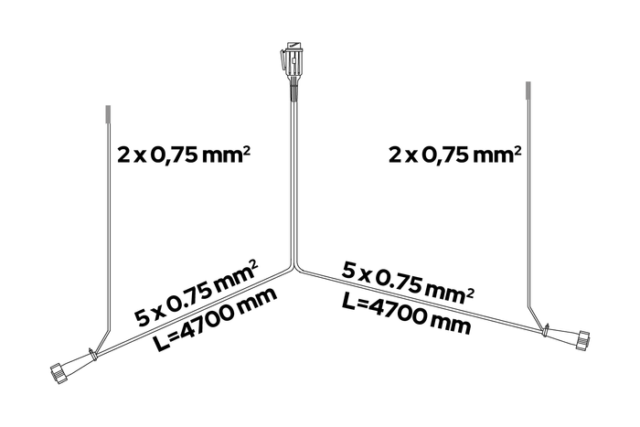 ASPÖCK elektrisk installasjon tilhenger bergingsbil sele 7 m 13/8 PIN plugg bajonetter 2x 5 PIN