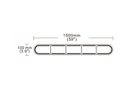 KAMAR DARK BLK0062 LED-varselstråle, blitslampe med 6 moduser, 1500 x 100 mm