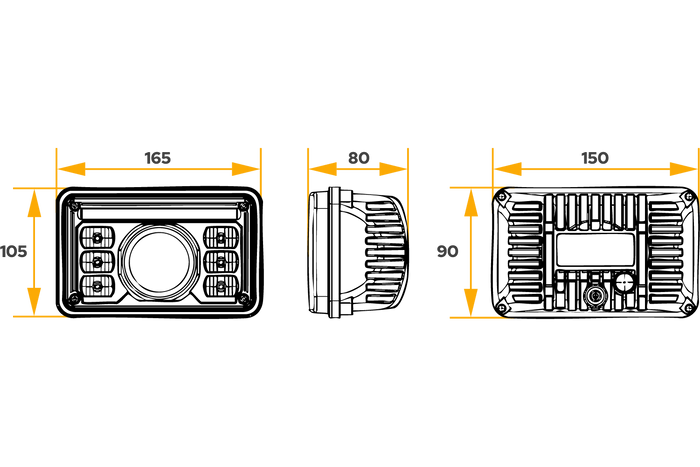 TT Technology TT.16603 LED-frontlykt 3 funksjoner 16xLED 3150 lm for John Deere, Massey Ferguson, CNH