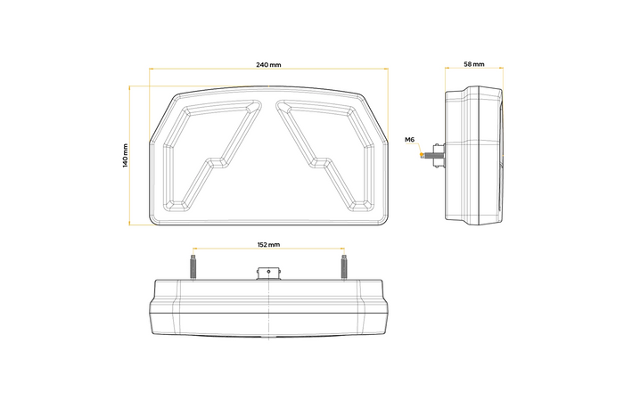 Baklykter FRISTOM FT-372 LED bajonett 6-PIN 6 funksjoner venstre+høyre