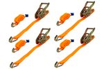 Sett med fire UNITRAILER 6m/25mm/1t oransje transportbelter med strammer